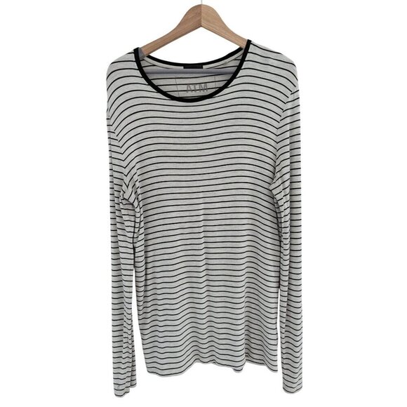 ATM Anthony Thomas Melillo Long Sleeve Striped Crew Neck T-Shirt Size S - Picture 1 of 8